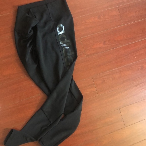 Adidas Climalite Size  M Black 12” Rise Leggings yoga pants - Picture 9 of 15